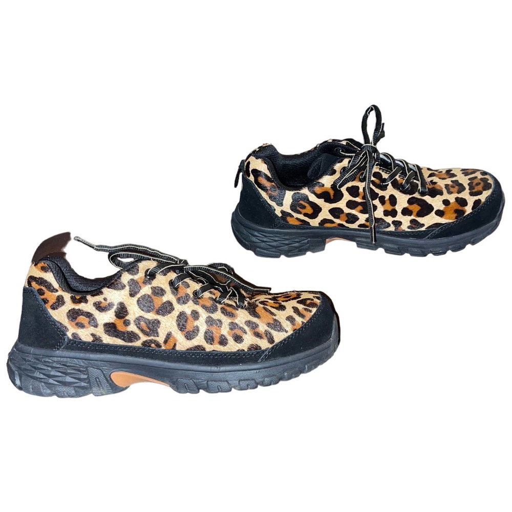 Nautilus Safety Footwear N1076 Comp Toe‎ Work Shoe Women's Size 8 Leopard